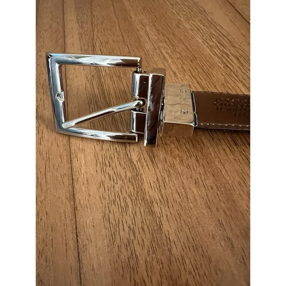 2 in 1 Reversible‎ Men's Belt Brown and Black Faux Leather Sz 48